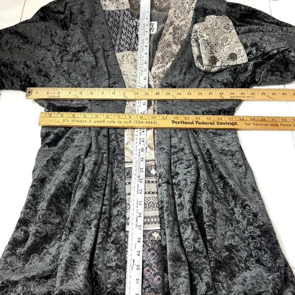 Donna Jessica Art To Wear Gray Velvet Lagenlook Victorian Style Jacket 90’s Vint - Picture 14 of 15